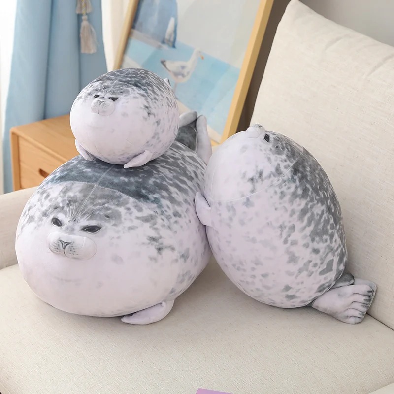  sunyou Plush Cute Seal Pillow - Stuffed Cotton Soft Animal Toy  Grey 27.5 inches/70 cm (Large) Gifts for Kids/Couples/Family/Friends : Toys  & Games