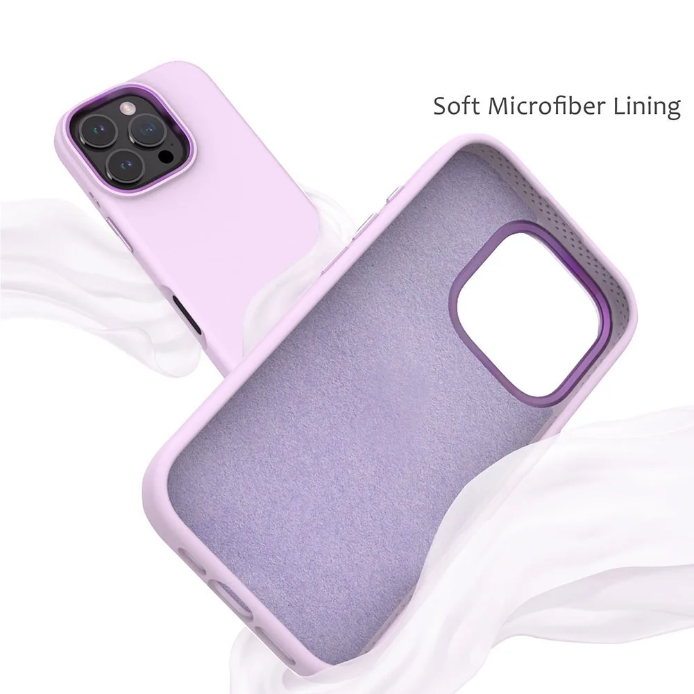 Custom liquid silicone phone case Full Body Slim Soft Microfiber Lining Protective details