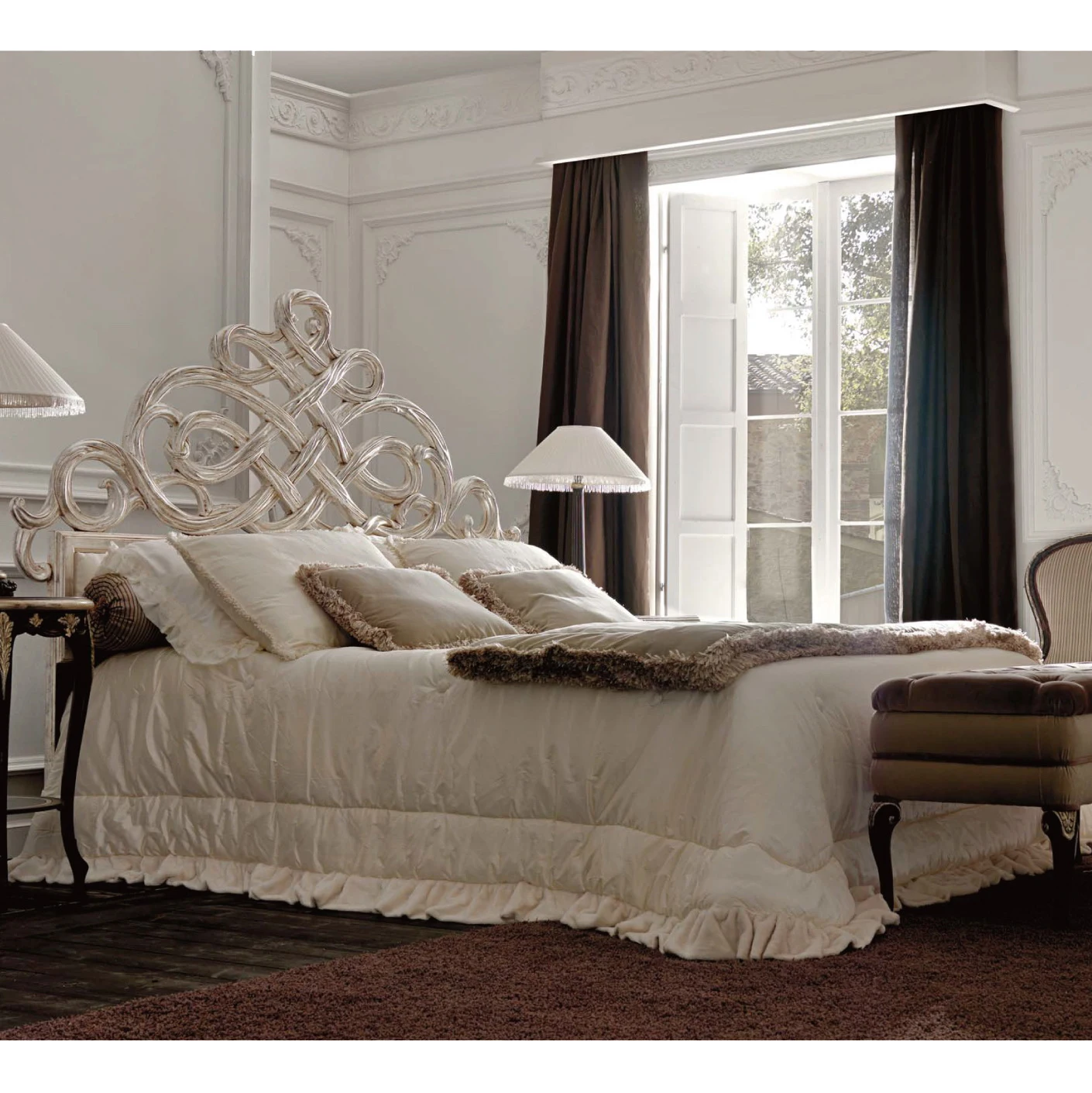 elegant young people bedroom set customized home furniture hand made rococo french Renaissance furniture full set matching