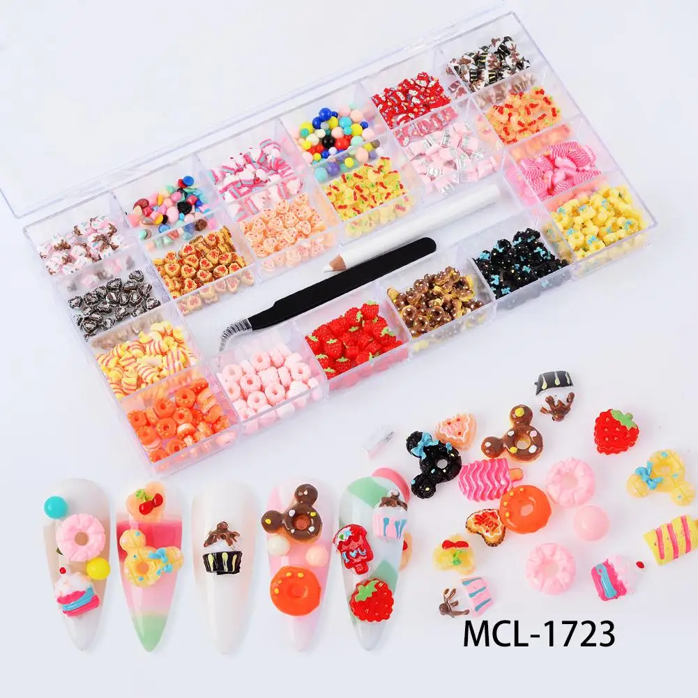 Popular Box Candy Sweets Nail Charms Diy Flatback Nail Supplies For