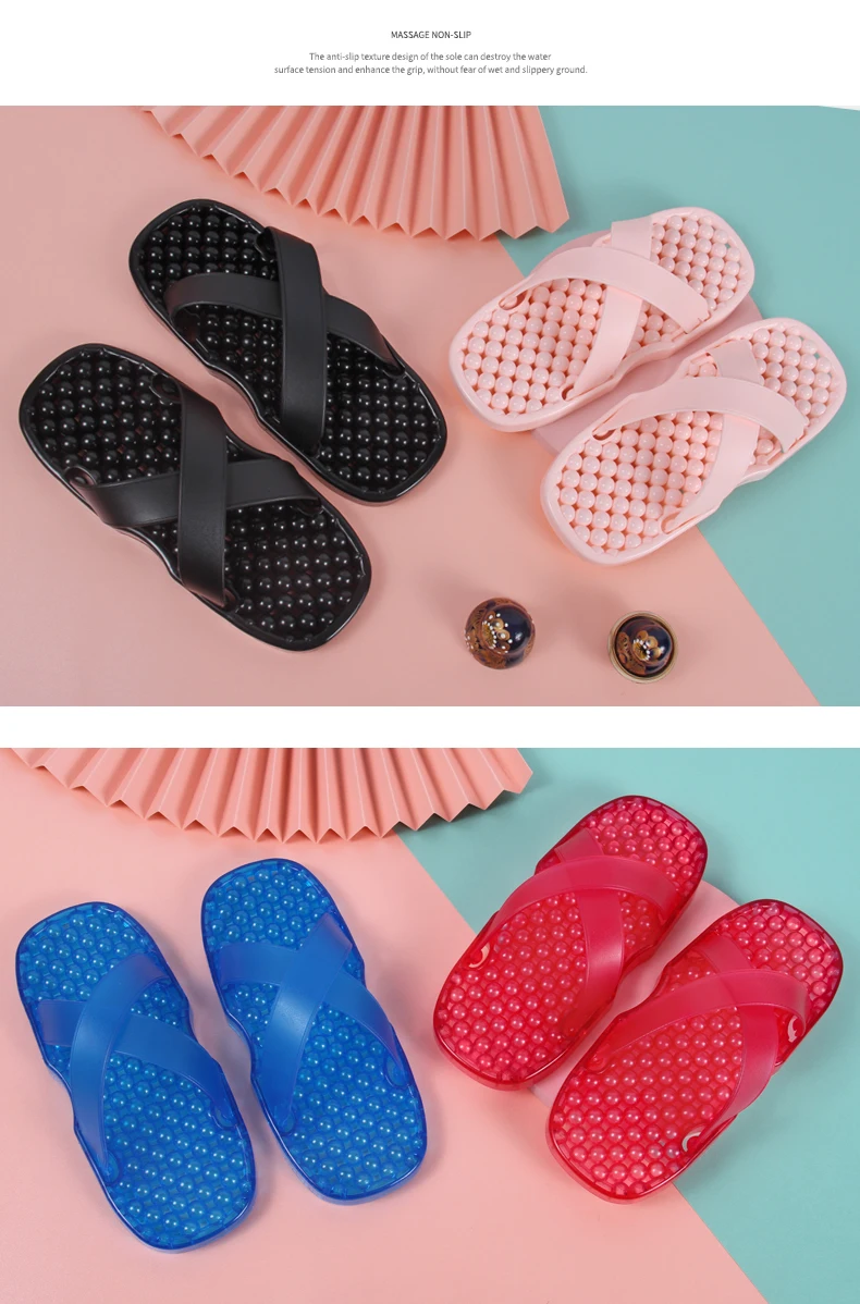 New Arrival PVC Healthy Slide Sandals PVC Massage Slipper with Two Heads
