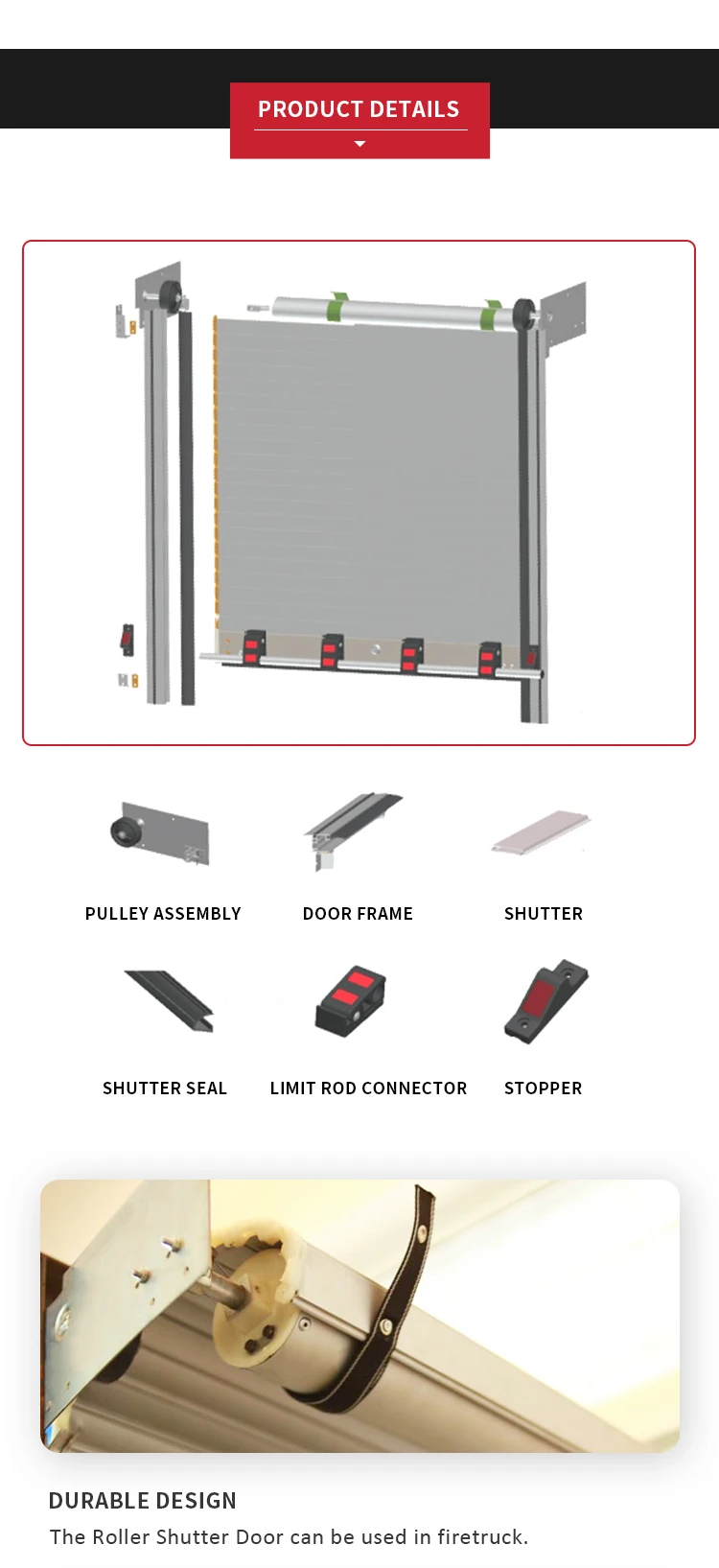 Aluminum Roller Rolling Shutter Patio Doors for Truck Kitchen Cabinet