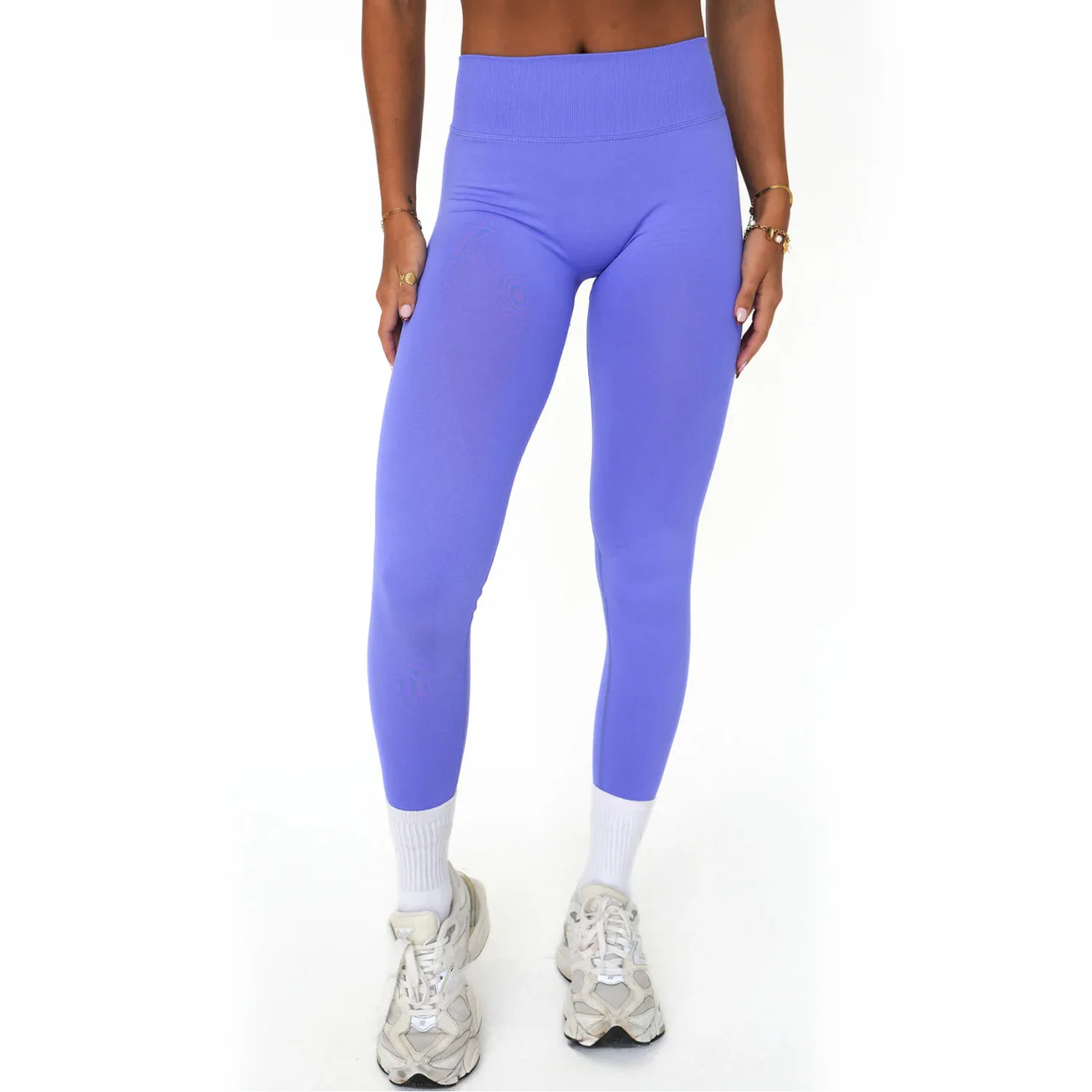 Seamless High-Waist for Yoga Pants Tummy Control Color Blocking V-Shaped Back High-Elast preview