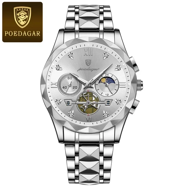 POEDAGAR 996 Original Chronograph Men's Wrist Watch Waterproof Luminous Quartz Watches S aperçu 13