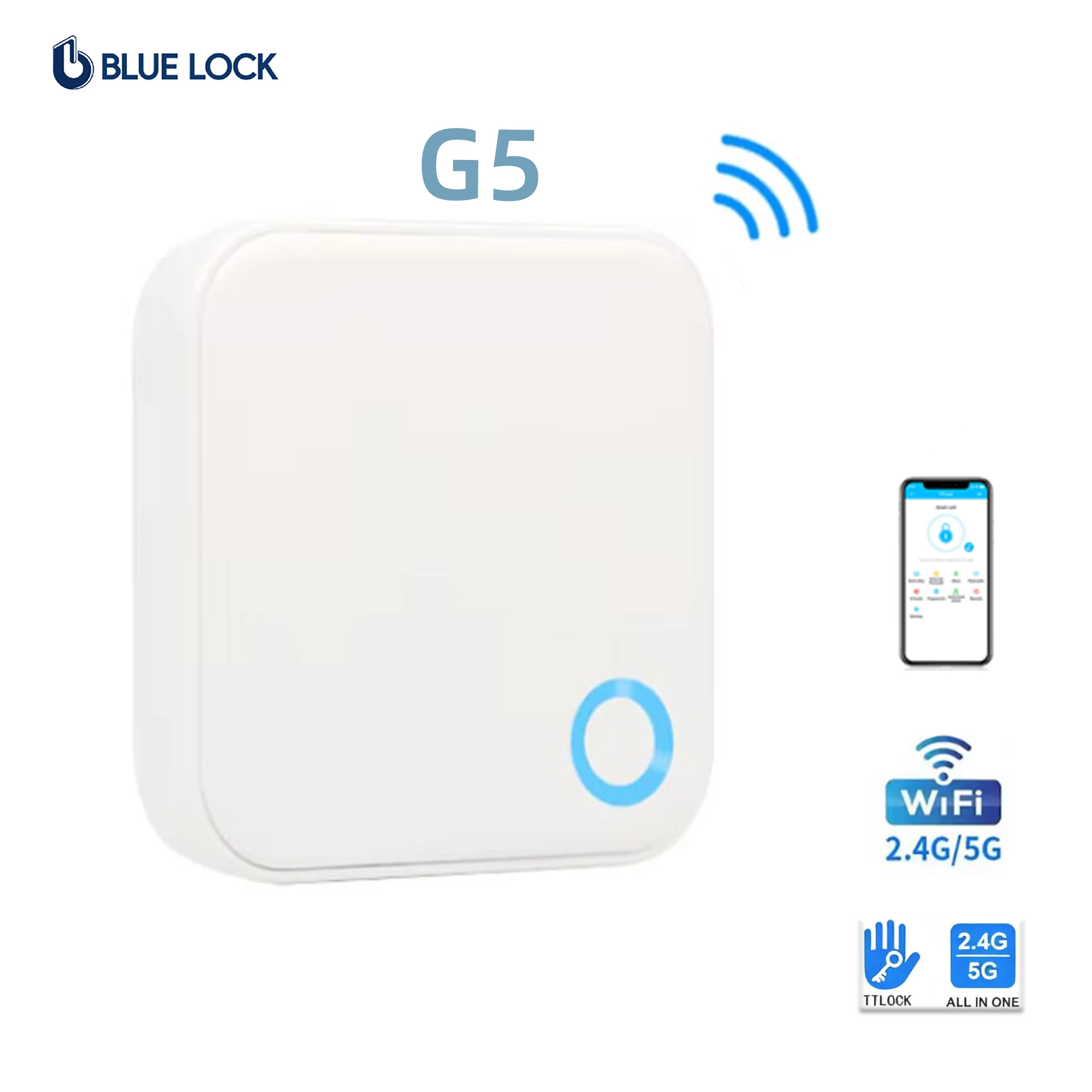 Bluelock G5 Matter Gateway 5G Wifi BLE Smart Home Remote Control Ai Smart Lock TTlock Google Home Support Real Time Monitoring