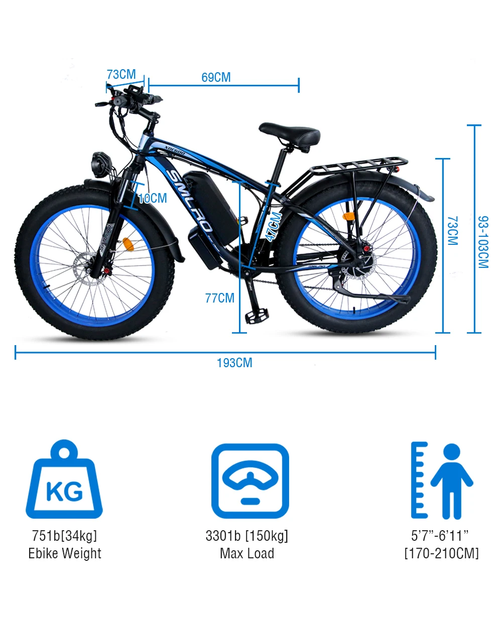 Wholesale 48v 1000w Dual Motor Big Power Bicycle Electric Fat Tire