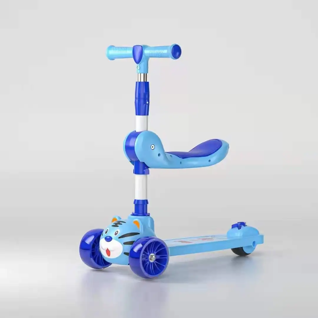 Multiple Colors Scooter Kids Luminous LED PU 3 Wheels Toddler Children's Kick Scooter for Girls and Boy