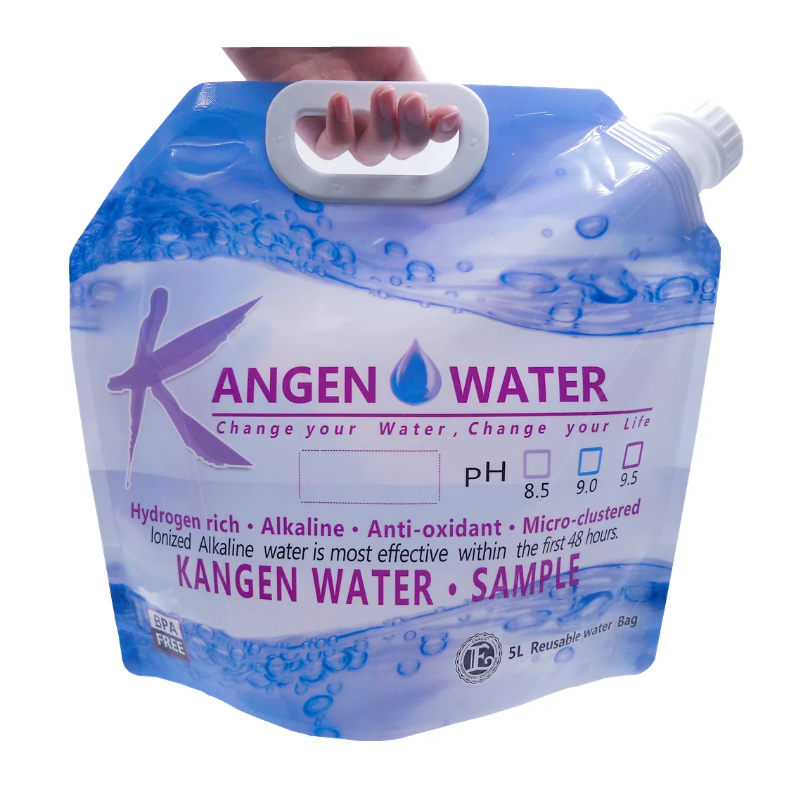 thumbnail interactive-video image 1 of Pack Of 10 Kangen Bags – 5L/1.3G Capacity – Purple K8 Logo – Brand New 1 of 6