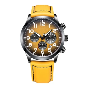 Factory Hot Sale OEM New 6-pin Multi-function Men's Genuine Leather Waterproof Watch Wholesale Fashion Quartz Watches