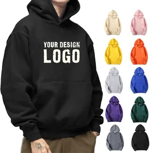 Custom Men's Oversized Plain Blank Hoodies Mens Pullover Unisex  Plus Fleece Thick Hoodie