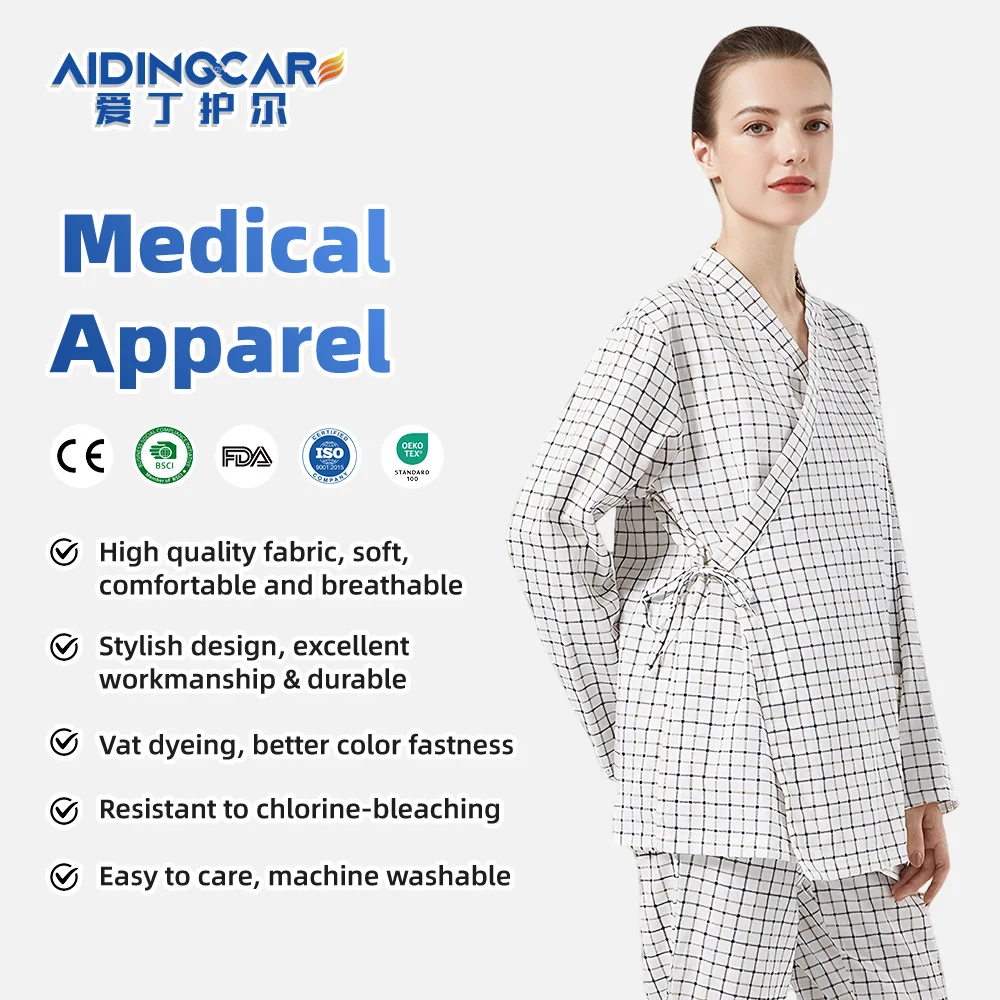 Women's Hospital Scrubs Comfortable XL Size Patient Gown Stylish Breat - product detail 1
