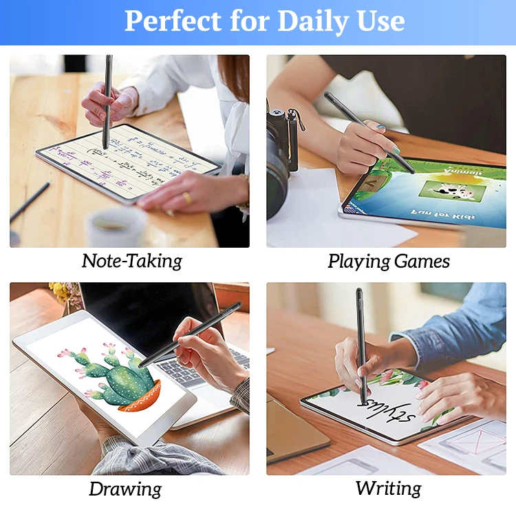 ST01 2 in 1 Capacitive Active Tablet Smart Pressure Touch Screen Stylus Pencil Pen for IP Android Laptop