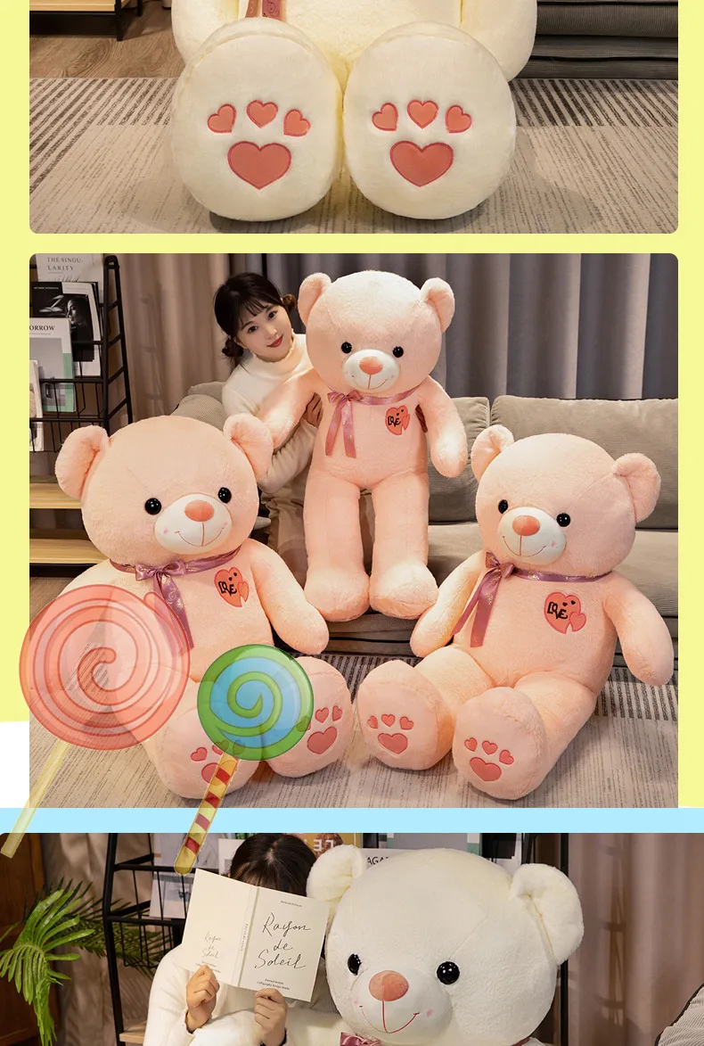 teddy♡ ページ Soft Plush Teddy Bear with Heart Logo - Perfect Gift
