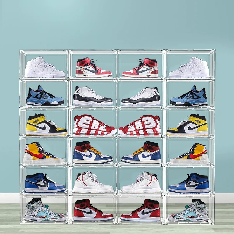 Showcase Clear Acrylic Shoe Box Stackable Transparent Storage with