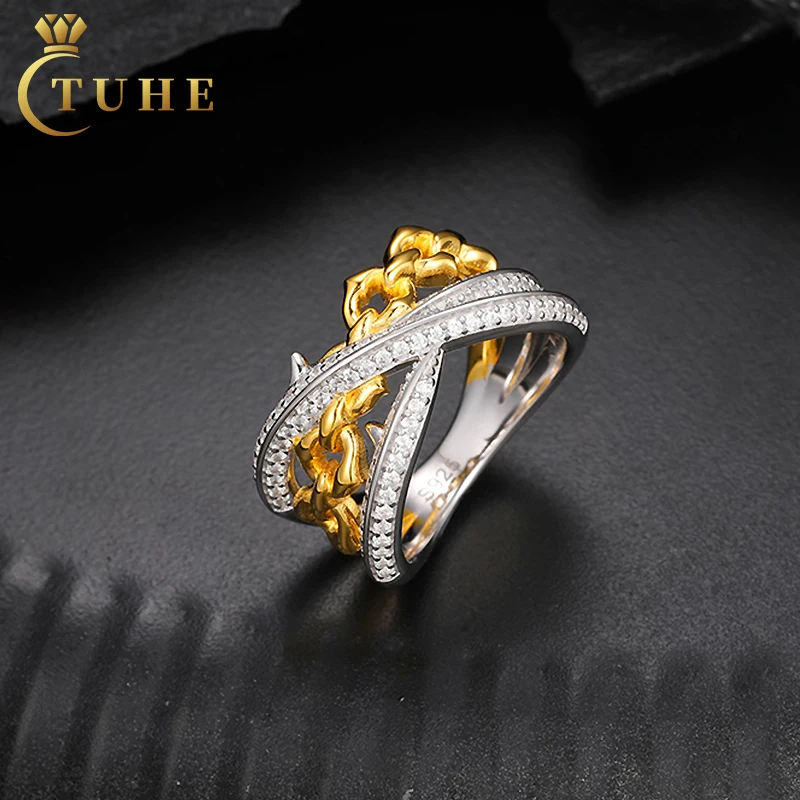 Wholesale Punk Style 925 Sterling Silver Zircon Ring