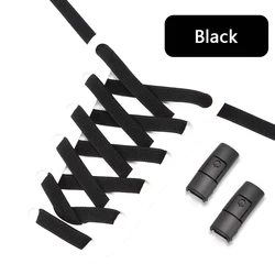 Эластичные плоские шнурки, спортивные Цветные шнурки с защелкой без завязок, 8 мм, без завязывания, шнурки для обуви для детей и взрослых, аксессуары для обуви