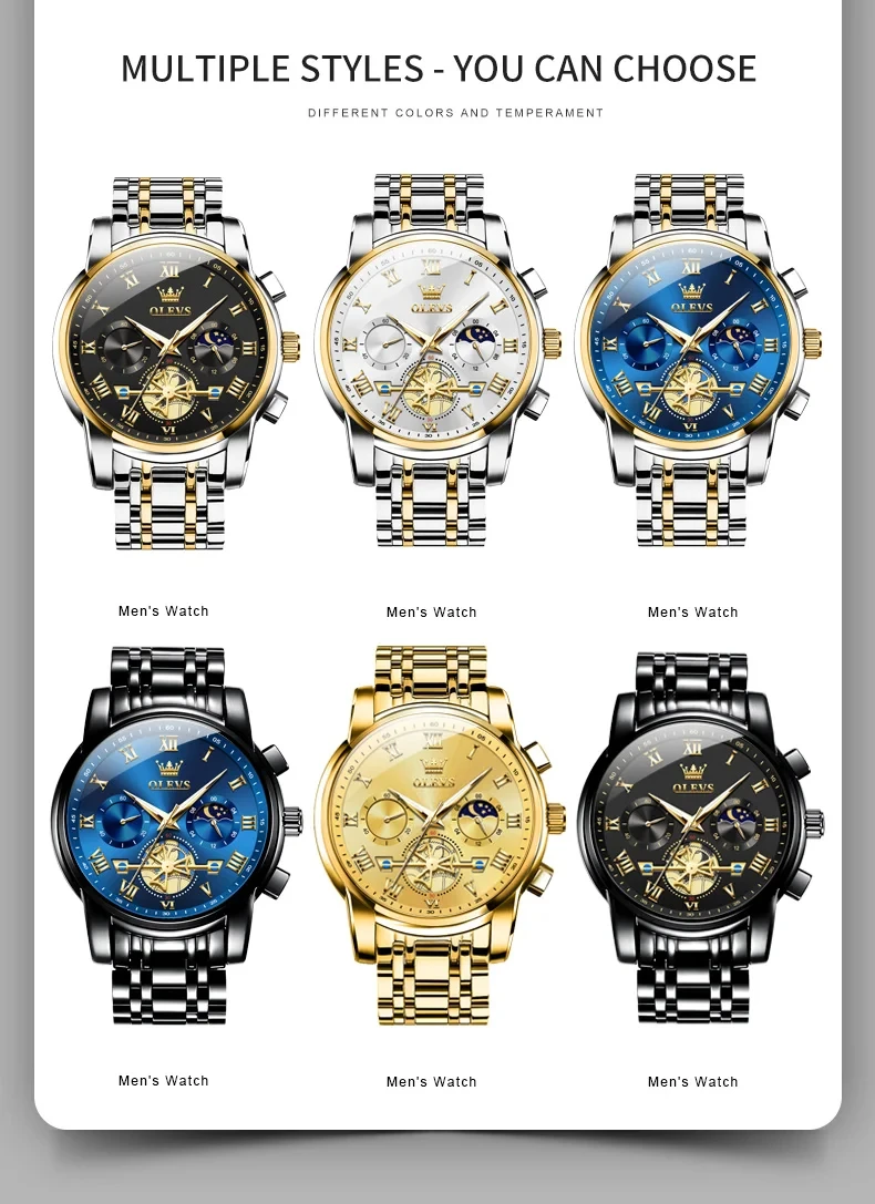 High Quality China Watches Custom Watch Dial 2859 OLVES Watch for Man