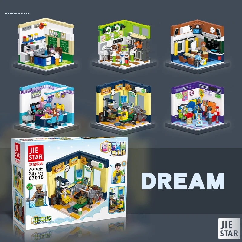 JIESTAR TOYS Children Diy Creative Workshops Model Building Block Kits Construction Education Building Block Sets Small Toys