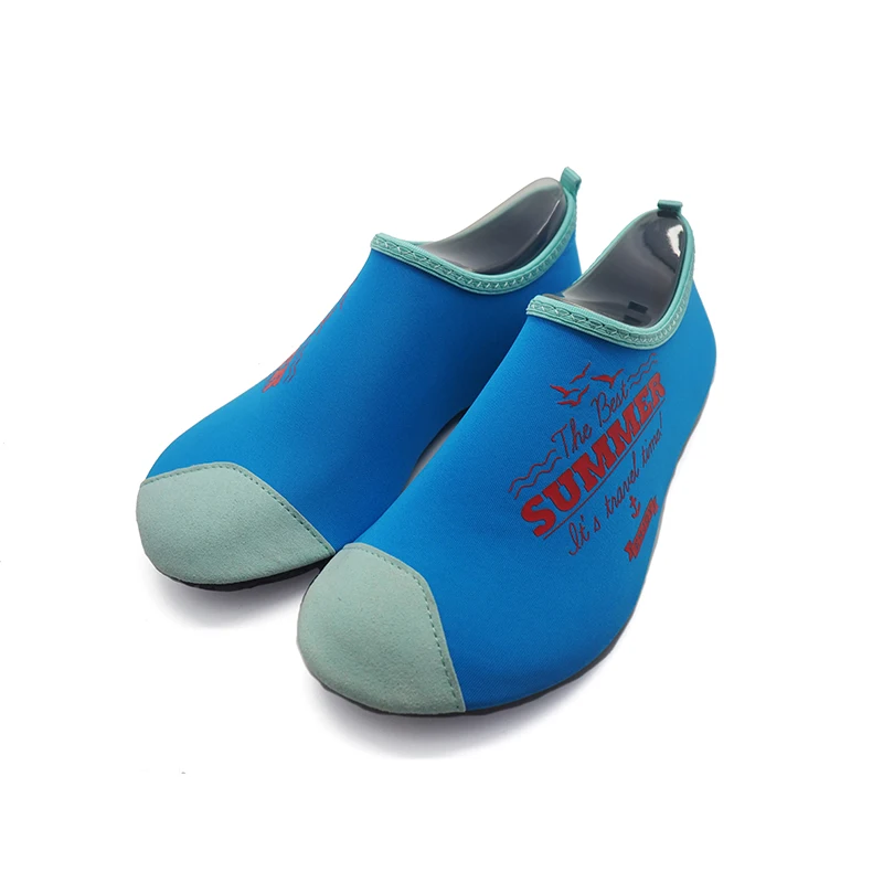 Оптовая продажа, Новое поступление, акваобувь с принтом на подошве из ПВХ для прогулок на открытом воздухе, быстросохнущая Нескользящая пляжная обувь со стелькой из ЭВА