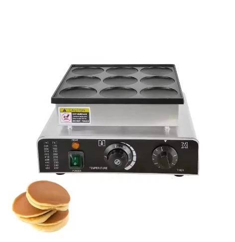 900W Waffle Making Machine 9 Holes Dorayaki Machine 220/110V Non Stick Round Shape Pancakes Maker