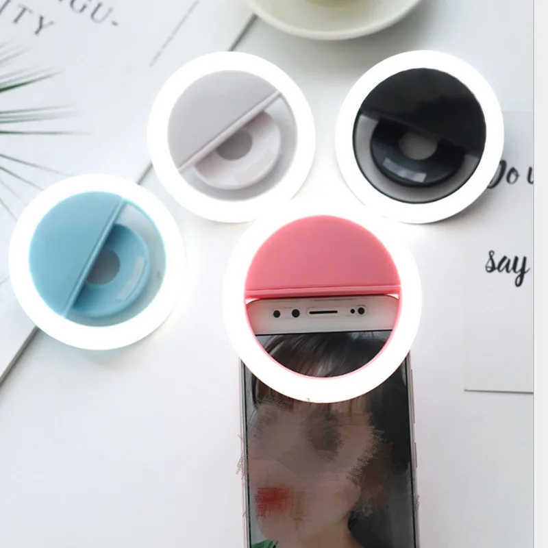 Перезаряжаемый портативный розовый светильник для телефона, кольцевой светильник для селфи, кольцевой светильник для фотосъемки