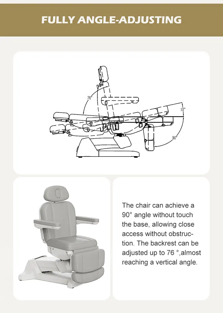 High Quality Height Adjustable Treatment Chair Electric Comfort Advanced Medical SPA Exam Chair for Healthcare Professionals