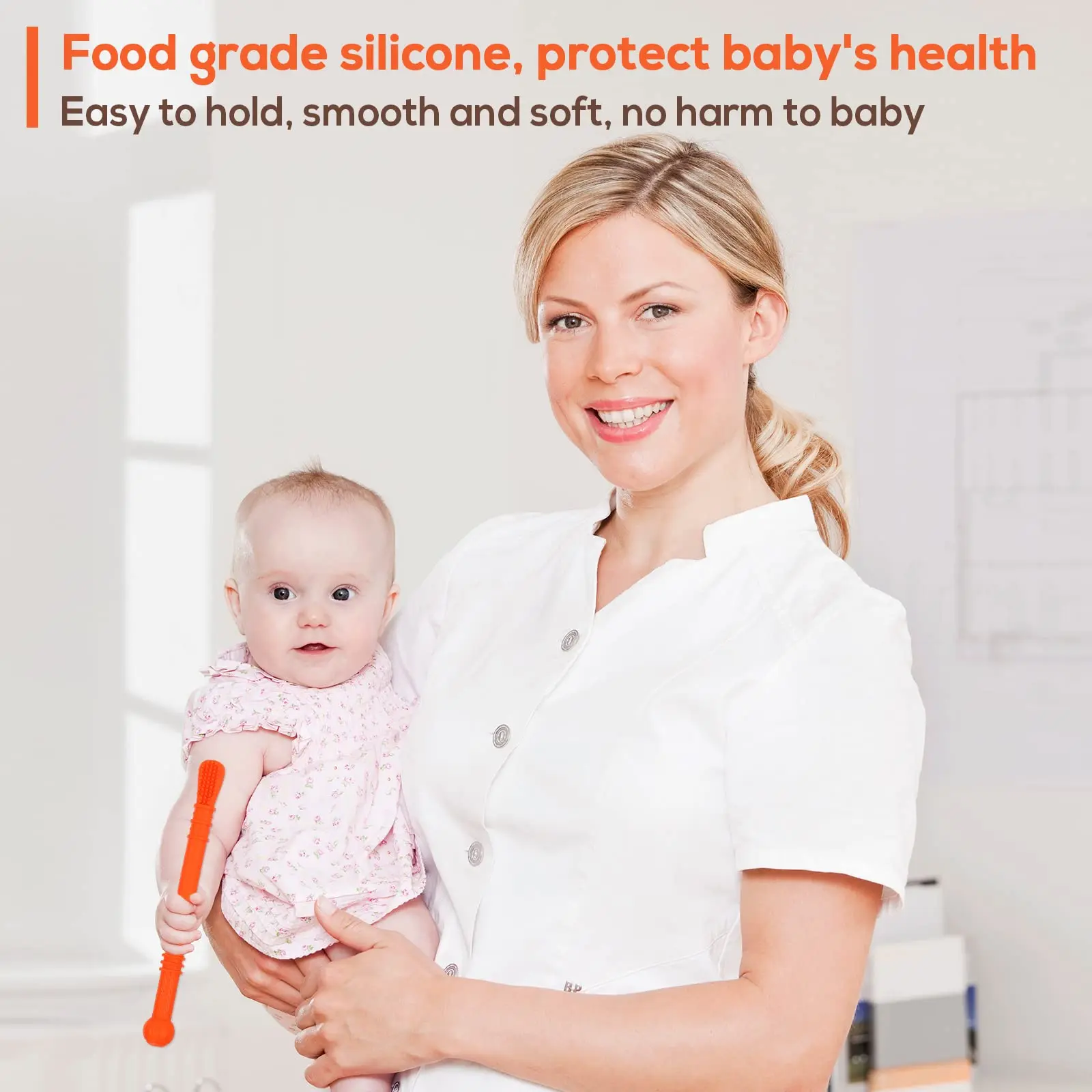 Custom Food Grade Hollow Teether Tubes Safe Baby Molar Stick Toys