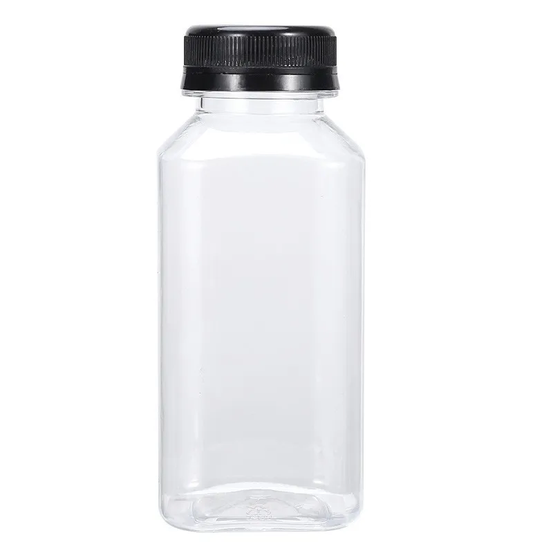 Custom Logo 350ml 500ml Empty Plastic Juice Bottles With Caps Reusable Transparent Bulk Beverage Containers