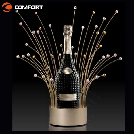 Custom Luminous Bottle Wine EL Label champagne Lighted  Led Bottle Presenter
