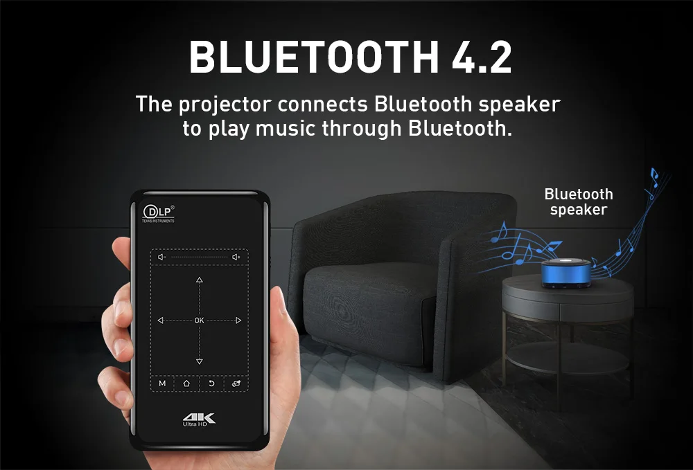 P09 II 4K LED DLP Portable Mini Projector Android 9 5G WIFI BT