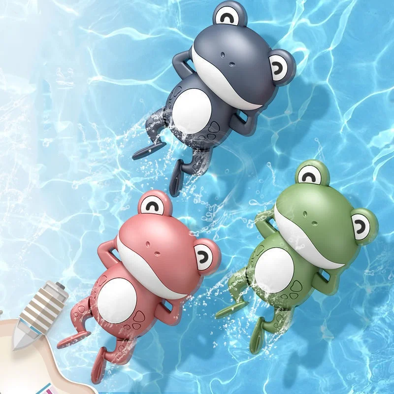 Ванная комната играть с водой с рисунками героев из мультфильмов, рисунок лягушки вверх с цепочкой сверху плавающий ванны младенца животных заводная игрушка для ванной