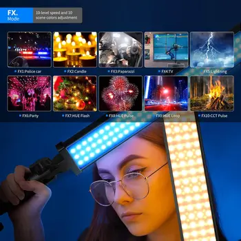 Neewer 2.4G RGB LED Light Stick 3-Pack Photography Lighting Kit with Remote Control Boom Arm and Bag for Studio Photography detail image