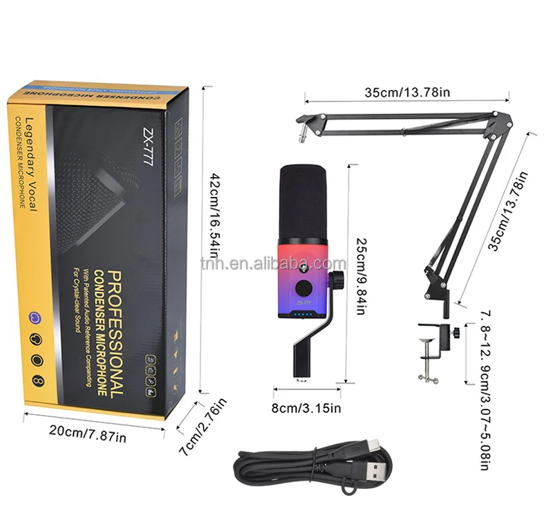 TNH DY-ZX777+35 Dynamic Microphone USB and XLR Gaming Mic Podcast