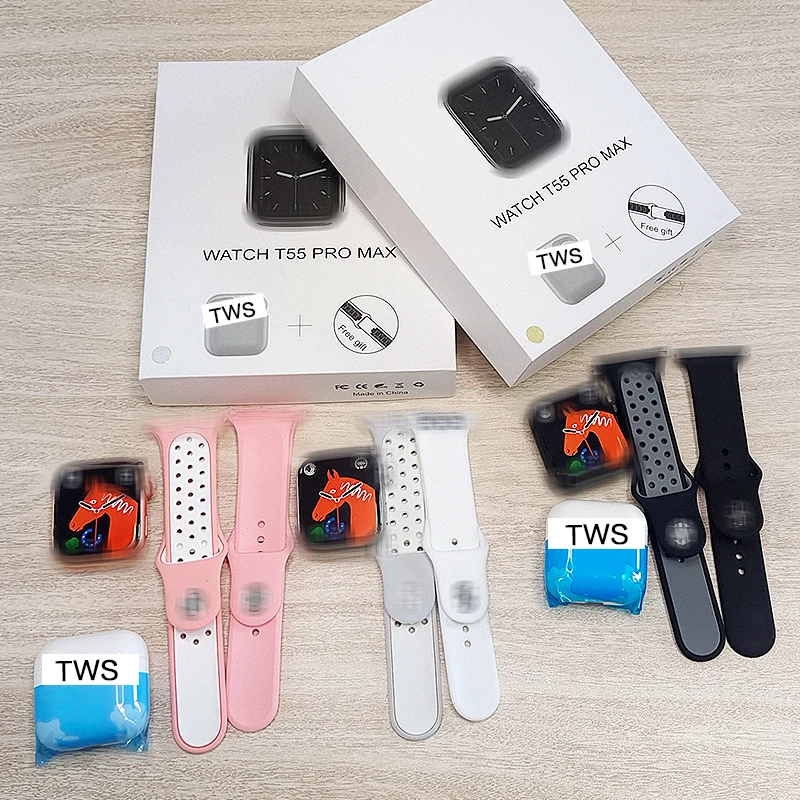 2022 Latest Reloj Inteligente T55 Pro Max 2 In 1 Earbuds And Wach T55 ...