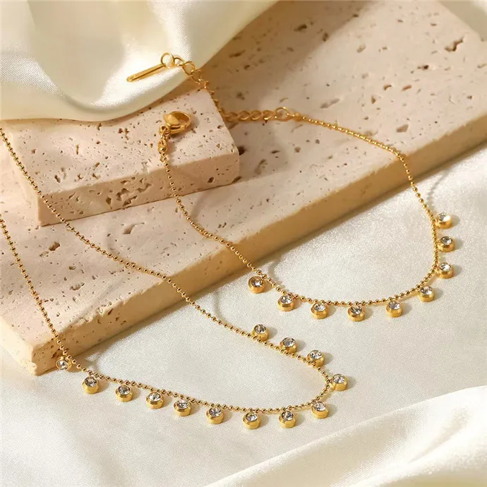 gold plated thin chain necklace