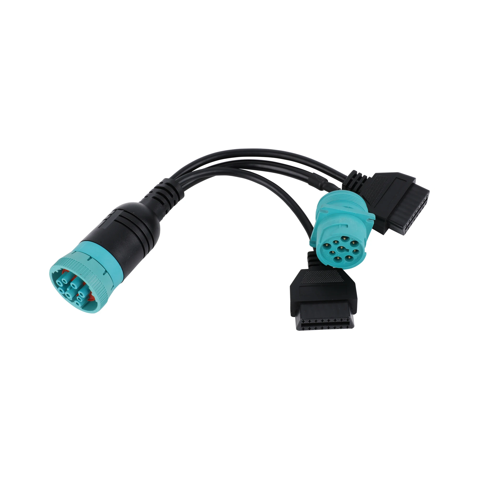 OEM ODM J1939 9Pin Connector Male Female OBD2 OBDII Adapter with Y Cable Wiring Loom for Code Reader