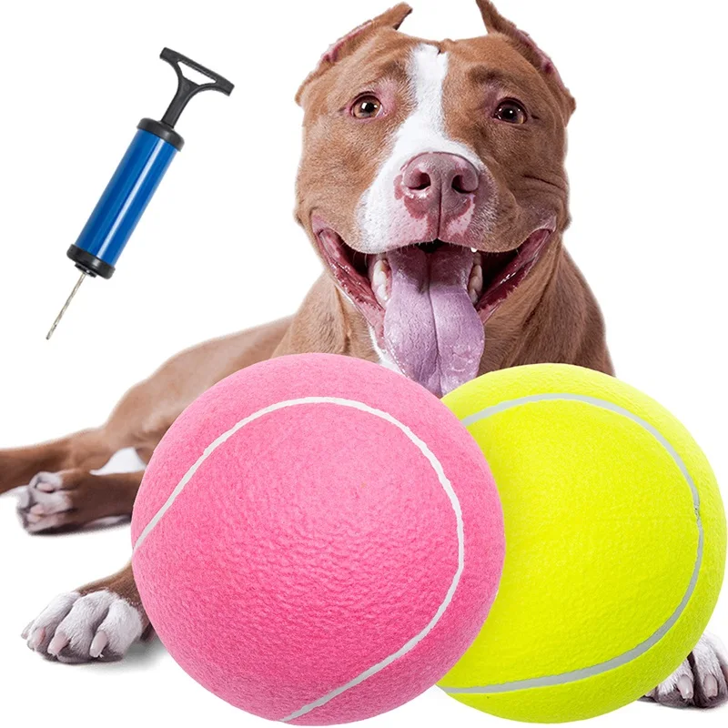 9.5 inch big Tennis Ball Promotional Colored  Inflatable Rubber Dog Toys Ball Funny Interactive Dog Balls manufacture