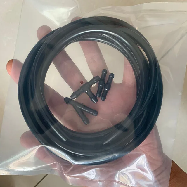 W/ 4 Connector Rubber Auto Windshield Wiper Washer Jet Hose Tube Pipe 2m 3.8mm E - Foto 10