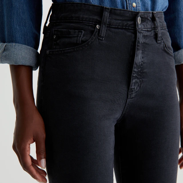 Customizable OEM/ODM Black Women's High-Rise Slim Straight Denim Jeans in Pure Cotton - Perfect for Streetwear and Everyday Wear