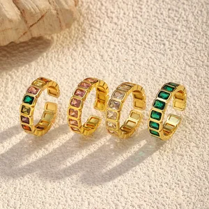 MW Fashion and Versatile Adjustable Stainless Steel Rings New Creative Enamel Diamond Ring Lady Leisure Unique Jewelry Design