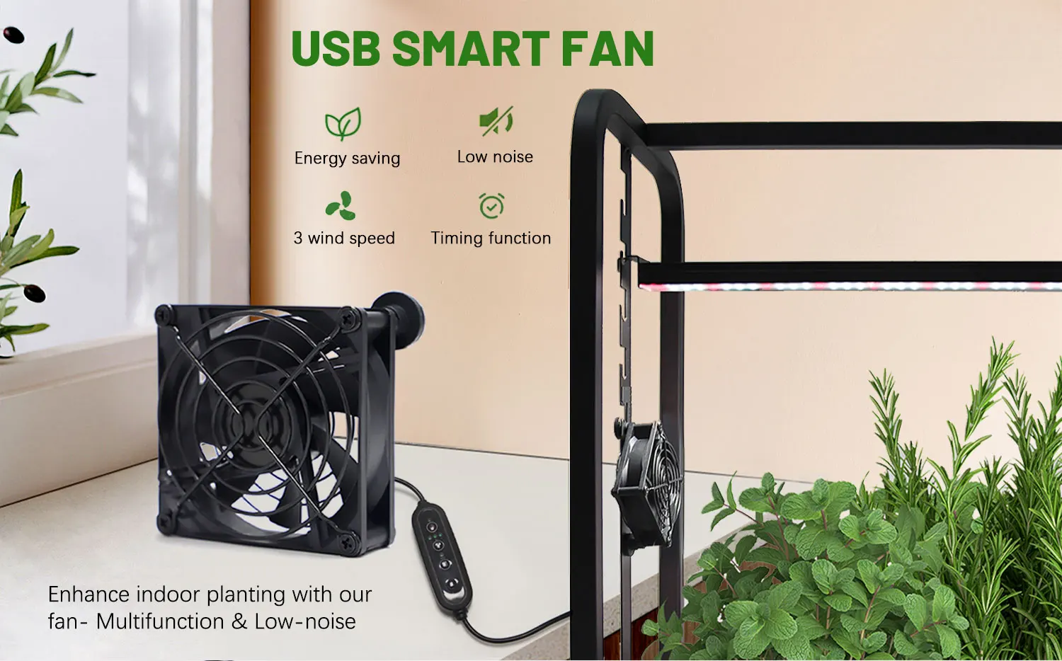 Smart Usb Ventilation Fans Specialized Silent Hydroponic Greenhouse Air