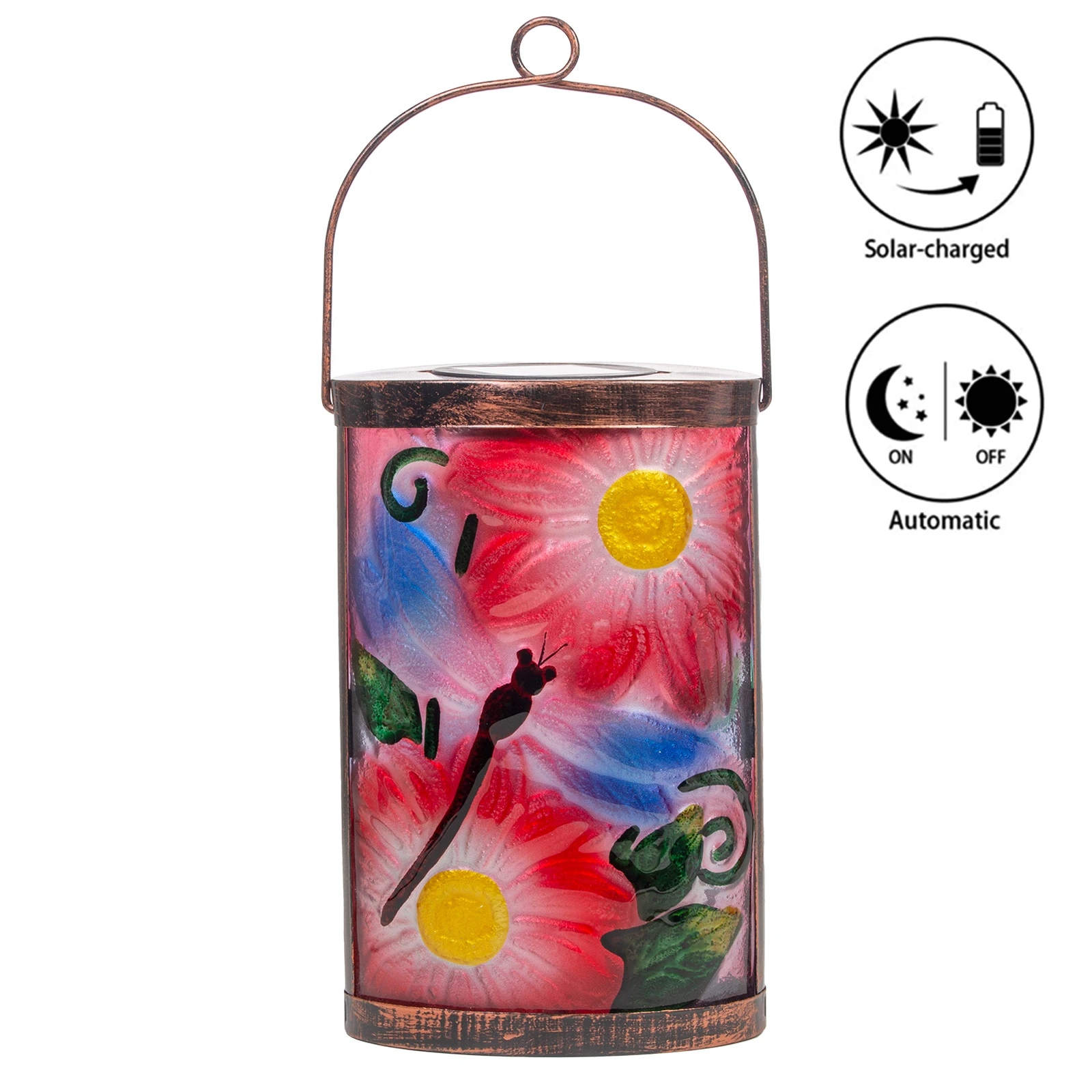 Solar Lantern Glass Hanging Solar Lantern