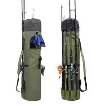 Custom Outdoor Large Durable Oxford Fabric Shoulder Carry Folding Organizer Fishing Bags Poles Tackle Storage Fishing Rod Bag