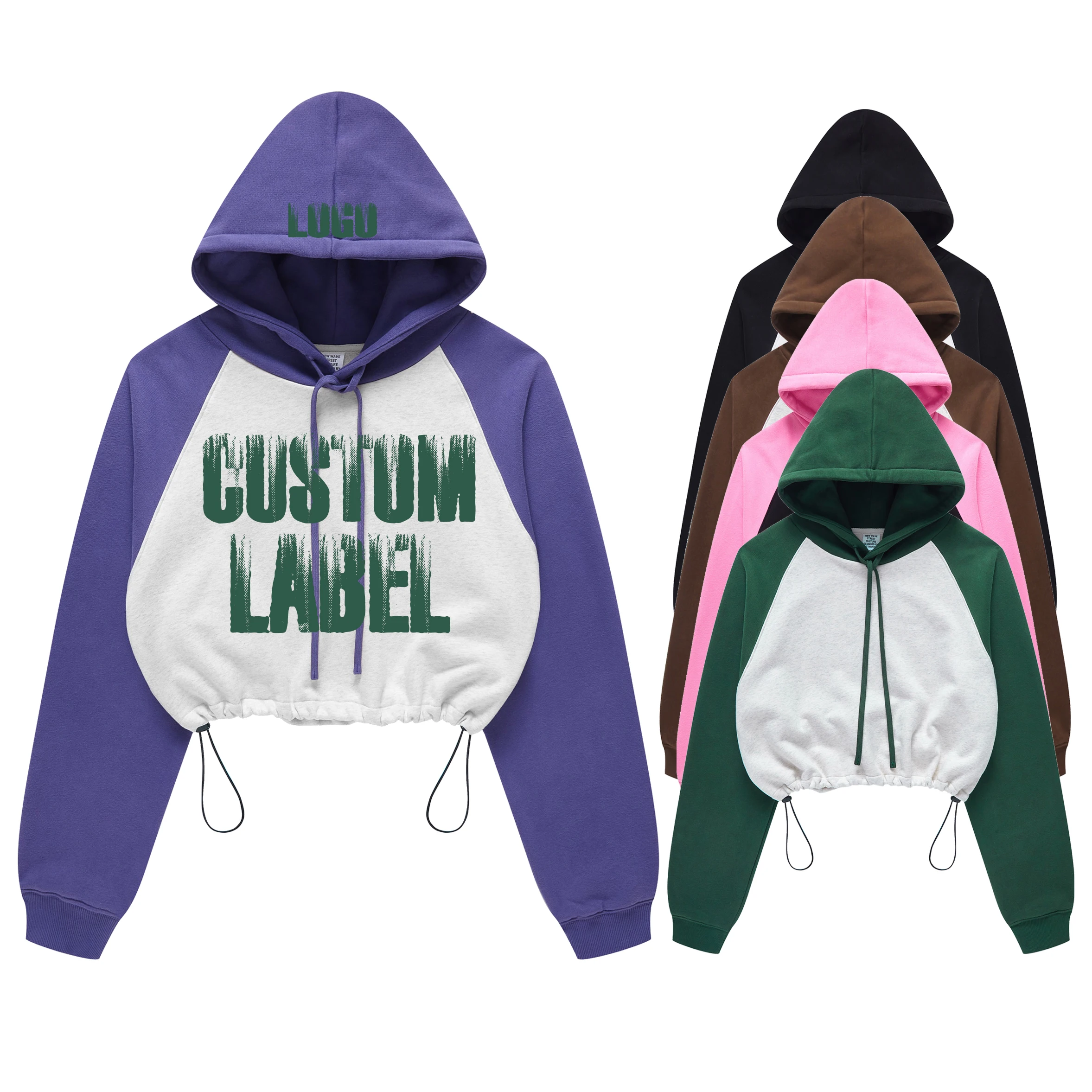 Women's Hoodie Popular Cropped tops Hoodie and Sweatshirts Custom Design  Casual Young Girls Hoodies