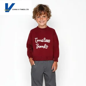 China V-Times Children's Boys' & Girls' O-Neck 100% Cotton Sweater 2026 Spring Autumn Stylish Pullover Fashion