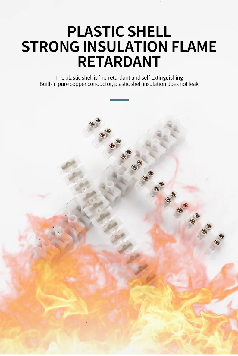 12 Pole 10a 20a 30a 60a 100a Electrical Terminal Blocks Wire Terminals