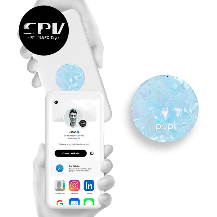 SPVRFID Custom RFID Badge NFC Epoxy Social Media Sticker