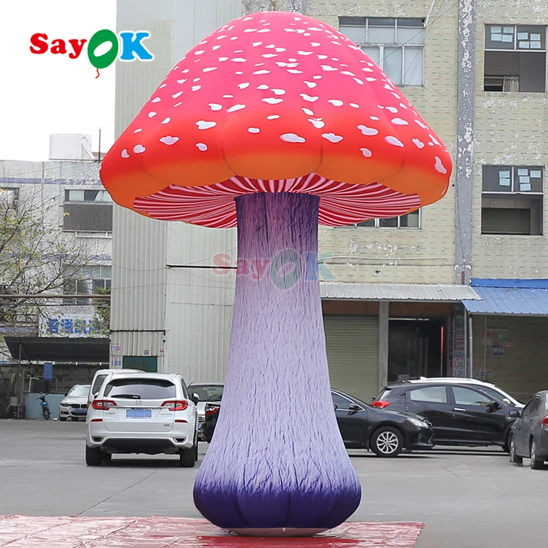 Sayok Large Inflatable Mushroom LED Lighting for Stage Party Club Outdoor Decor