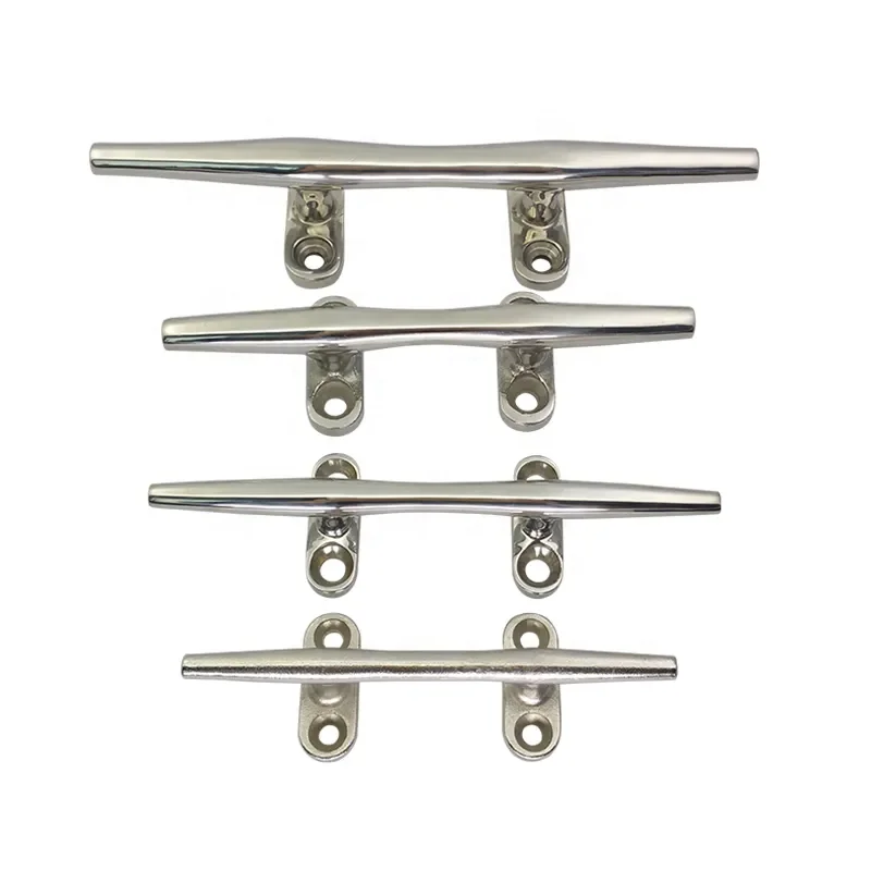Marine Hardware Motorboat Sailboat Deck Cleat AISI316 Stainless Steel Mirror Polished Hollow Base Cleats