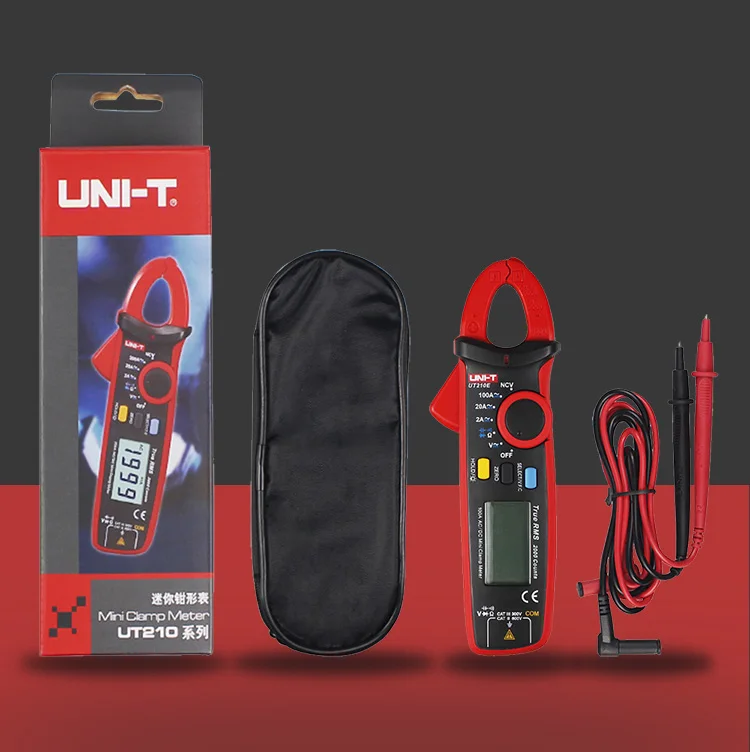AC//DC Current Voltage Frequency Resistance Capacitance Diode Tester with Test Leads Zip Bag UNI-T UT210E Pro Mini Digital Clamp Meter Auto Ranging TRMS Backlit VFC NCV Meter